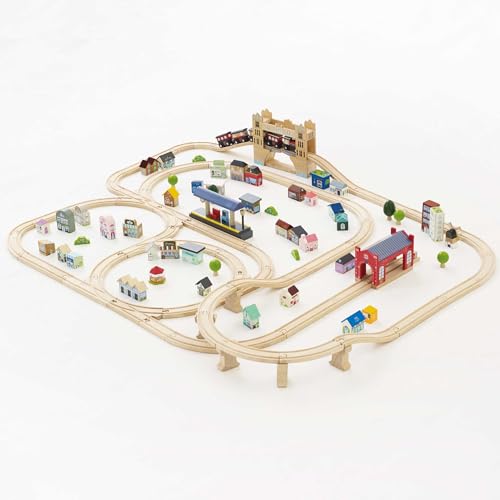 Le Toy Van London Wooden Train Set - 120 Piece Track & Accessories - Educational Toy for Boys/Girls Age 3+