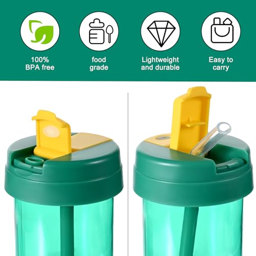 Olgaa 12 Botellas Niños 300ml con Pajita - Reutilizables, para Colegio/Deportes, Regalos Estudiantes
