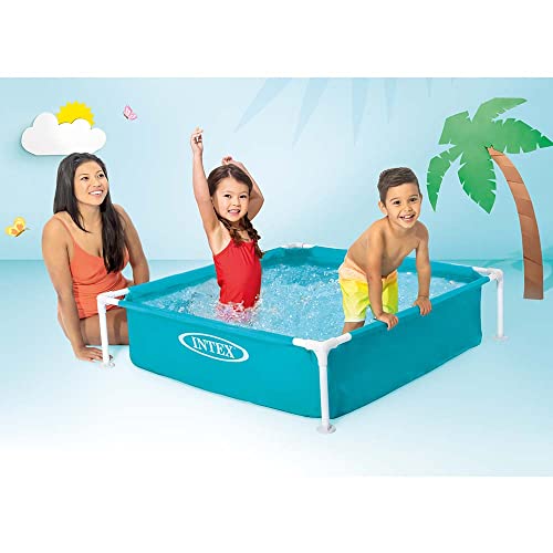 Intex Piscina Desmontable Cuadrada Infantil - 122x122x30cm, 342L, Vinilo Resistente, para Niños +2 Años (57173)