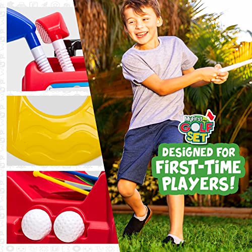 Franklin Sports Kids Golf Set - Toy Clubs + Balls for Toddlers (4 Clubs, 4 Balls, 4 Holes, Case)