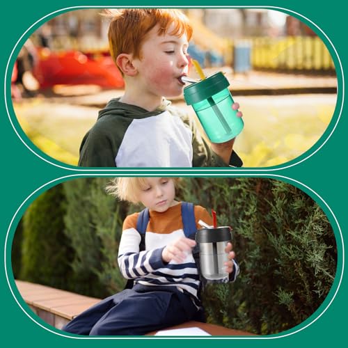 Olgaa 12 Botellas Niños 300ml con Pajita - Reutilizables, para Colegio/Deportes, Regalos Estudiantes