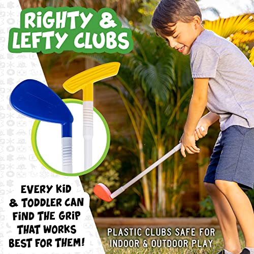 Franklin Sports Kids Golf Set - Toy Clubs + Balls for Toddlers (4 Clubs, 4 Balls, 4 Holes, Case)