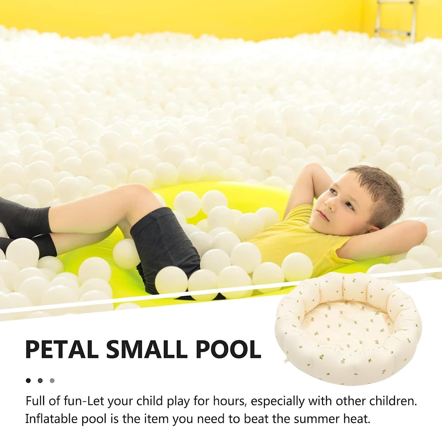 Piscina Hinchable Bebé 90x25cm - Redonda, Segura para Interior y Jardín