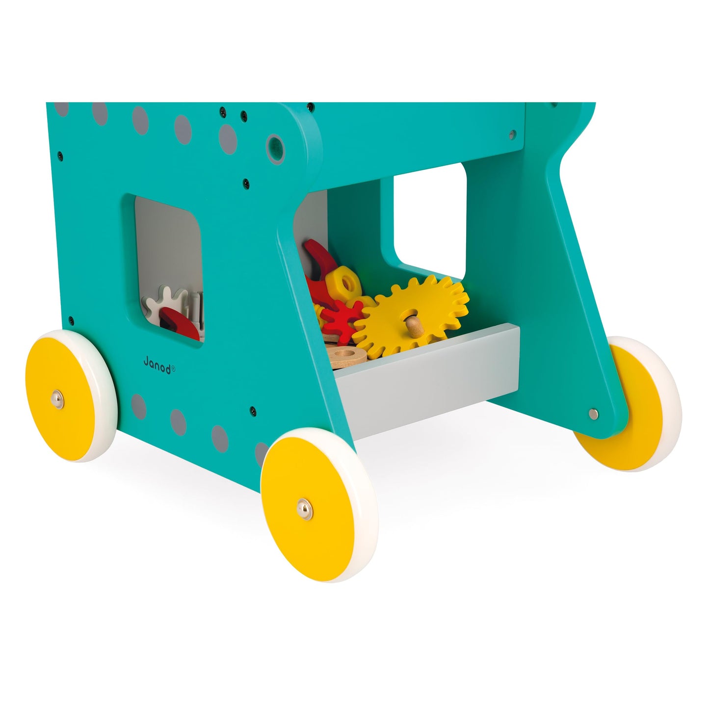 JANOD Carrito Robot Brico'Kids - Taller Móvil con 38 Accesorios y 3 Herramientas - Juguete de Imitación para Niños 18+ Meses (J06456)