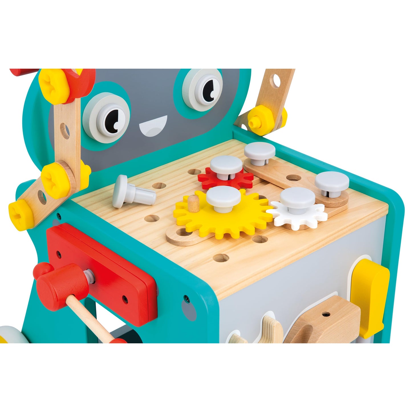 JANOD Carrito Robot Brico'Kids - Taller Móvil con 38 Accesorios y 3 Herramientas - Juguete de Imitación para Niños 18+ Meses (J06456)