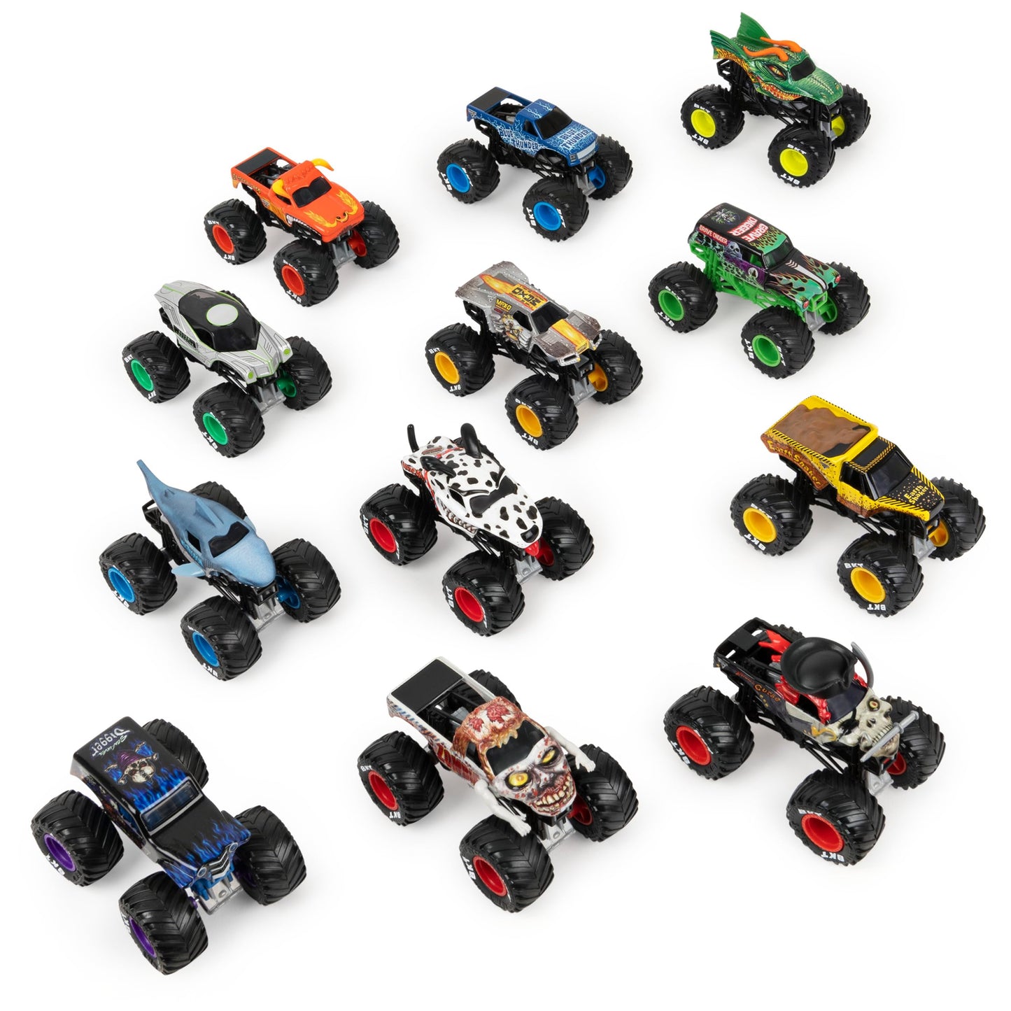 Monster Jam Lote de 12 Camiones 1:64 - Juguete Oficial para Niños 4+