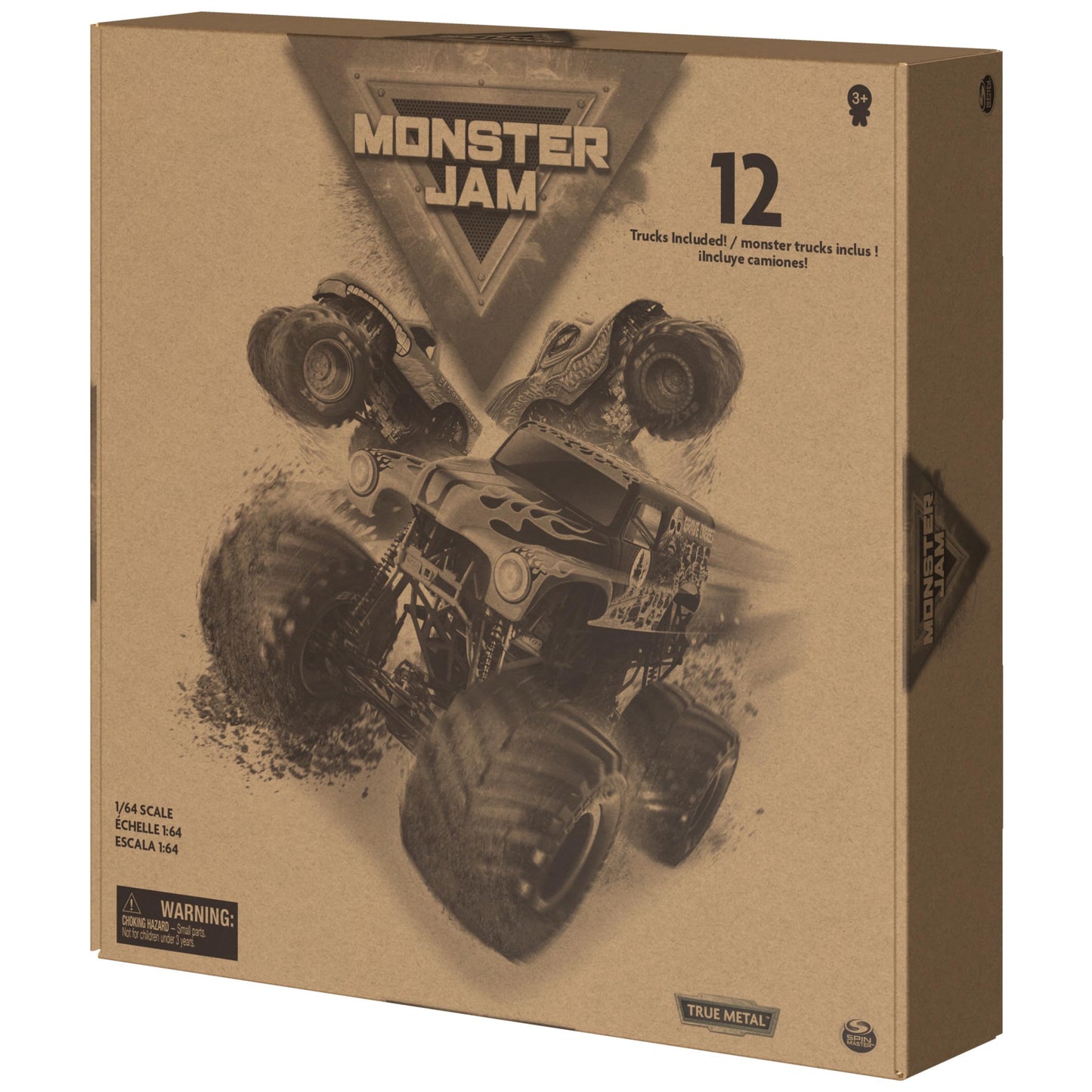 Monster Jam Lote de 12 Camiones 1:64 - Juguete Oficial para Niños 4+