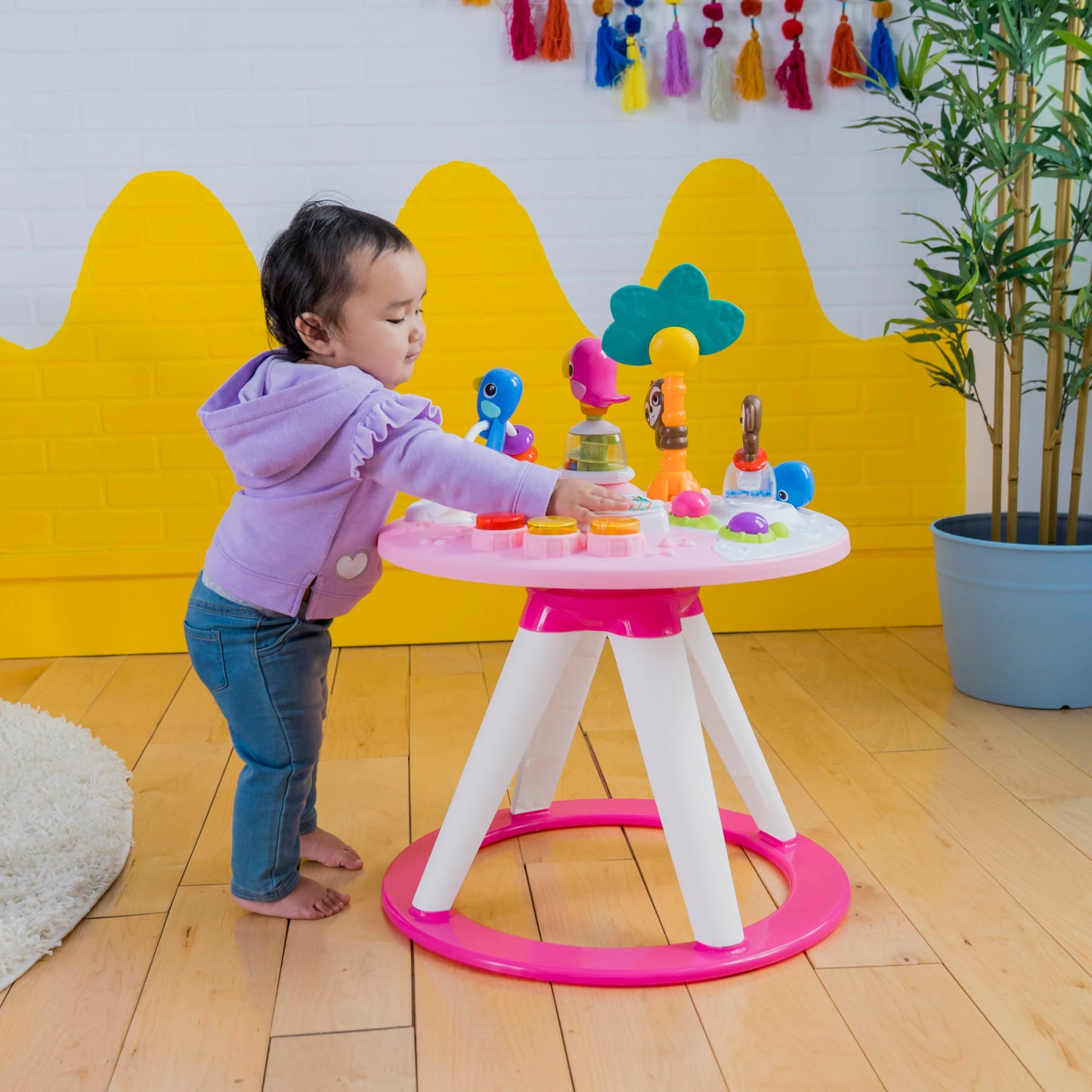 Bright Starts Around We Go - Centro de Actividades 2 en 1 (Rosa Coral)