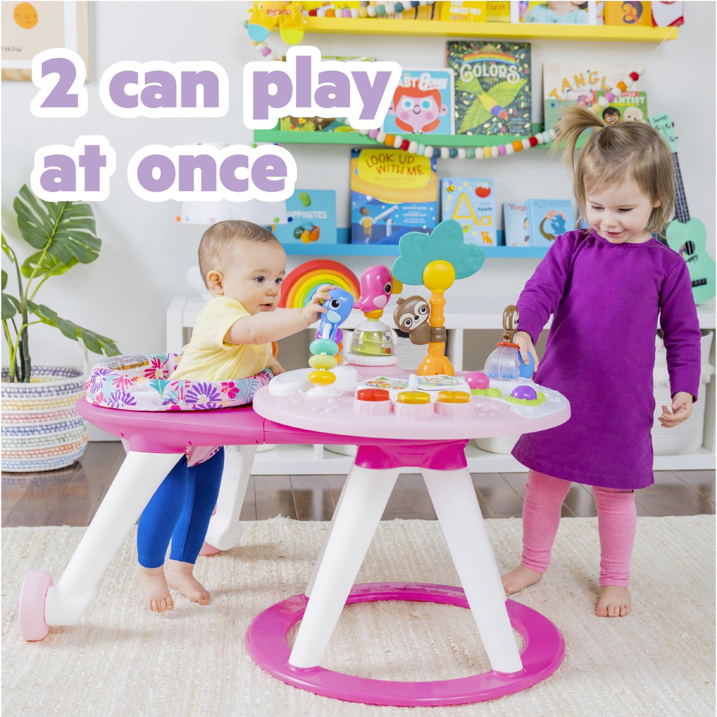 Bright Starts Around We Go - Centro de Actividades 2 en 1 (Rosa Coral)