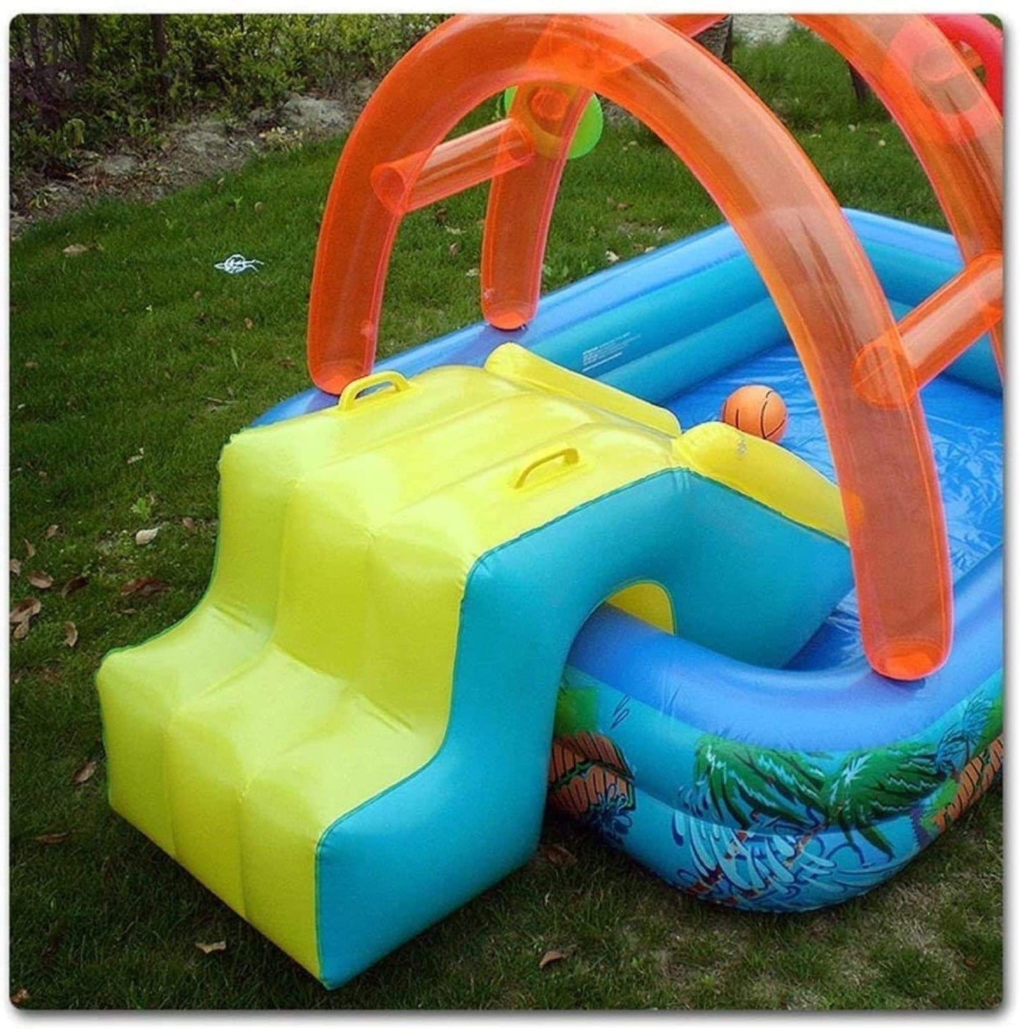 Castillo Hinchable Piscina Infantil - Centro de Juegos Acuáticos para Niños +3 Años y Mascotas