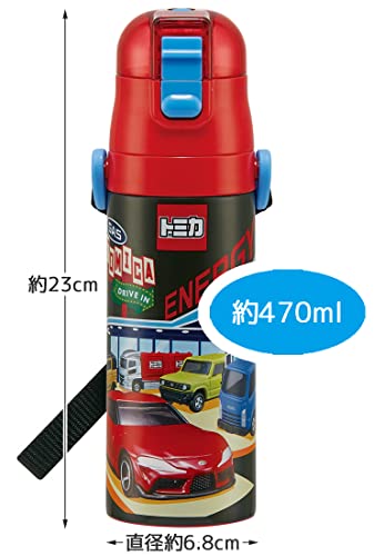 Skater SDC4-A Botella de Agua para Niños - Acero Inoxidable, 470ml (16.5oz), Pico para Beber, Diseño Tomica 22 para Niños