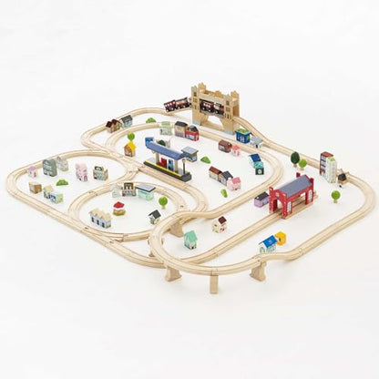 Le Toy Van London Wooden Train Set - 120 Piece Track & Accessories - Educational Toy for Boys/Girls Age 3+
