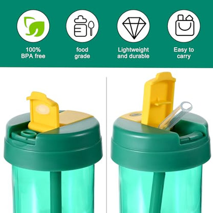 Olgaa 12 Botellas Niños 300ml con Pajita - Reutilizables, para Colegio/Deportes, Regalos Estudiantes