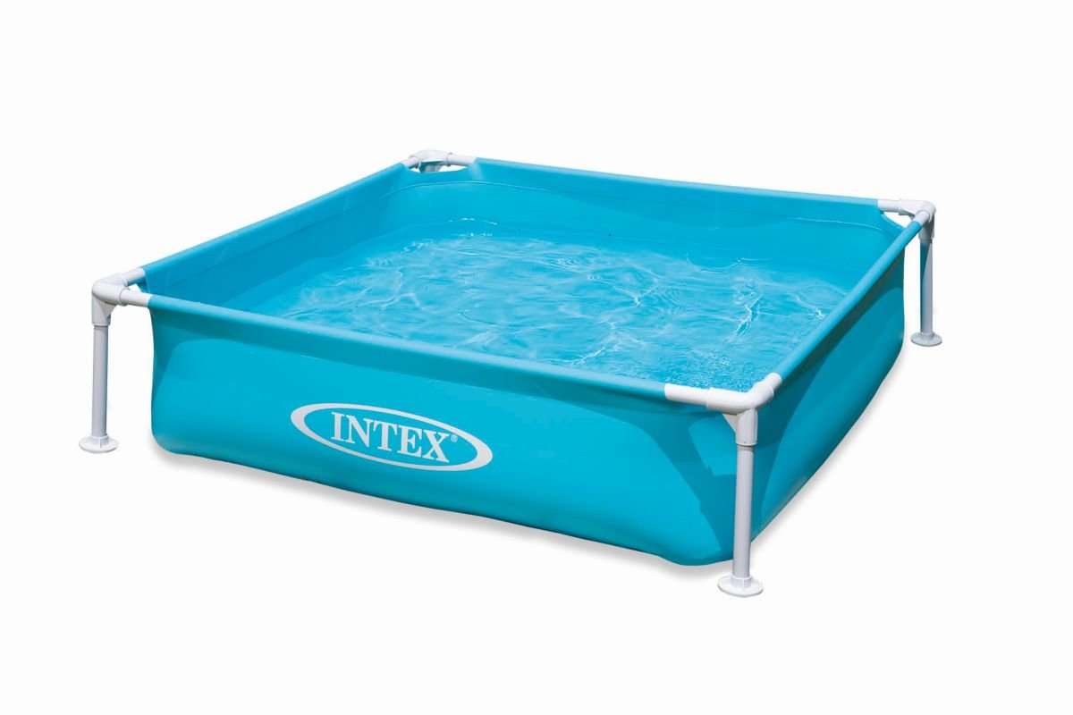 Intex Piscina Desmontable Cuadrada Infantil - 122x122x30cm, 342L, Vinilo Resistente, para Niños +2 Años (57173)