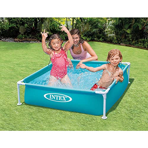 Intex Piscina Desmontable Cuadrada Infantil - 122x122x30cm, 342L, Vinilo Resistente, para Niños +2 Años (57173)