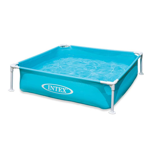 Intex Piscina Desmontable Cuadrada Infantil - 122x122x30cm, 342L, Vinilo Resistente, para Niños +2 Años (57173)