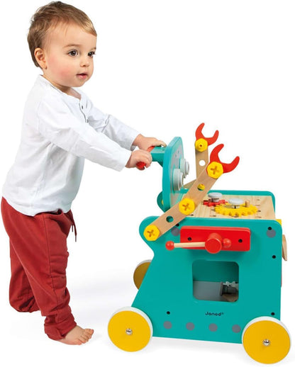 JANOD Carrito Robot Brico'Kids - Taller Móvil con 38 Accesorios y 3 Herramientas - Juguete de Imitación para Niños 18+ Meses (J06456)