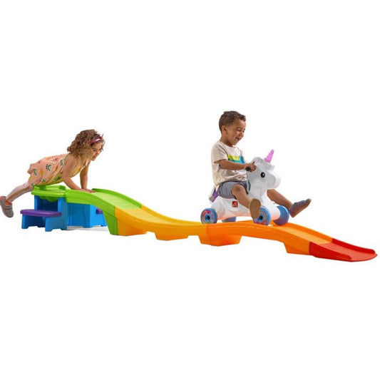 Step2 Montaña Rusa Unicornio para Niños - Tobogán con Vehículo para Interior/Exterior - Juguete Infantil con Coches de Unicornio