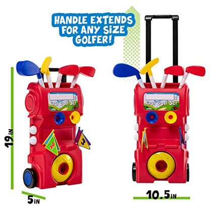 Franklin Sports Kids Golf Set - Toy Clubs + Balls for Toddlers (4 Clubs, 4 Balls, 4 Holes, Case)