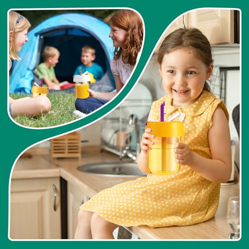 Olgaa 12 Botellas Niños 300ml con Pajita - Reutilizables, para Colegio/Deportes, Regalos Estudiantes
