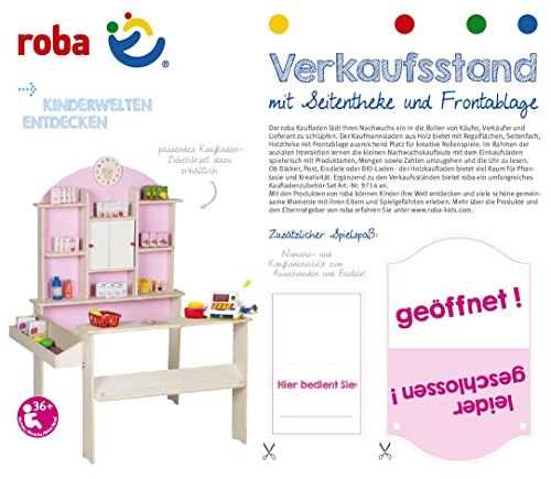 roba-kids Tienda de Madera con Mostrador - Juguete Infantil Multicolor (480022)