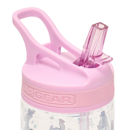 Disney Stitch - Botella de Agua Infantil 400ml con Pajilla, Sin BPA, Asa Transporte y Pajita Extraíble