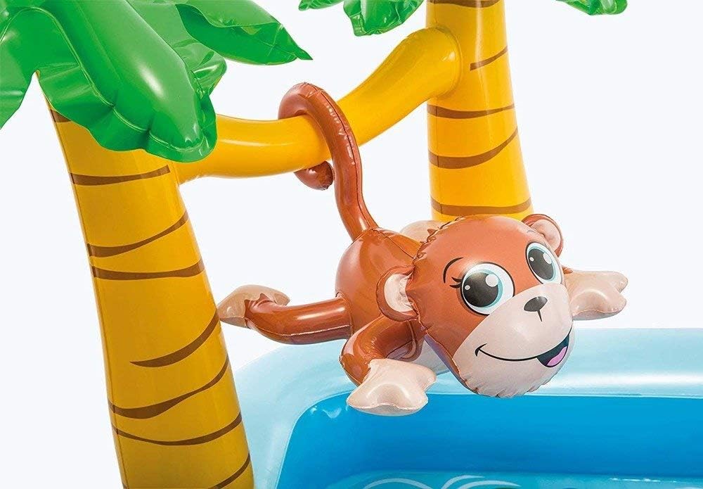 Centro Acuático INTEX 57161NP - Tobogán, Fuente y Juegos de Agua, Temática Jungla