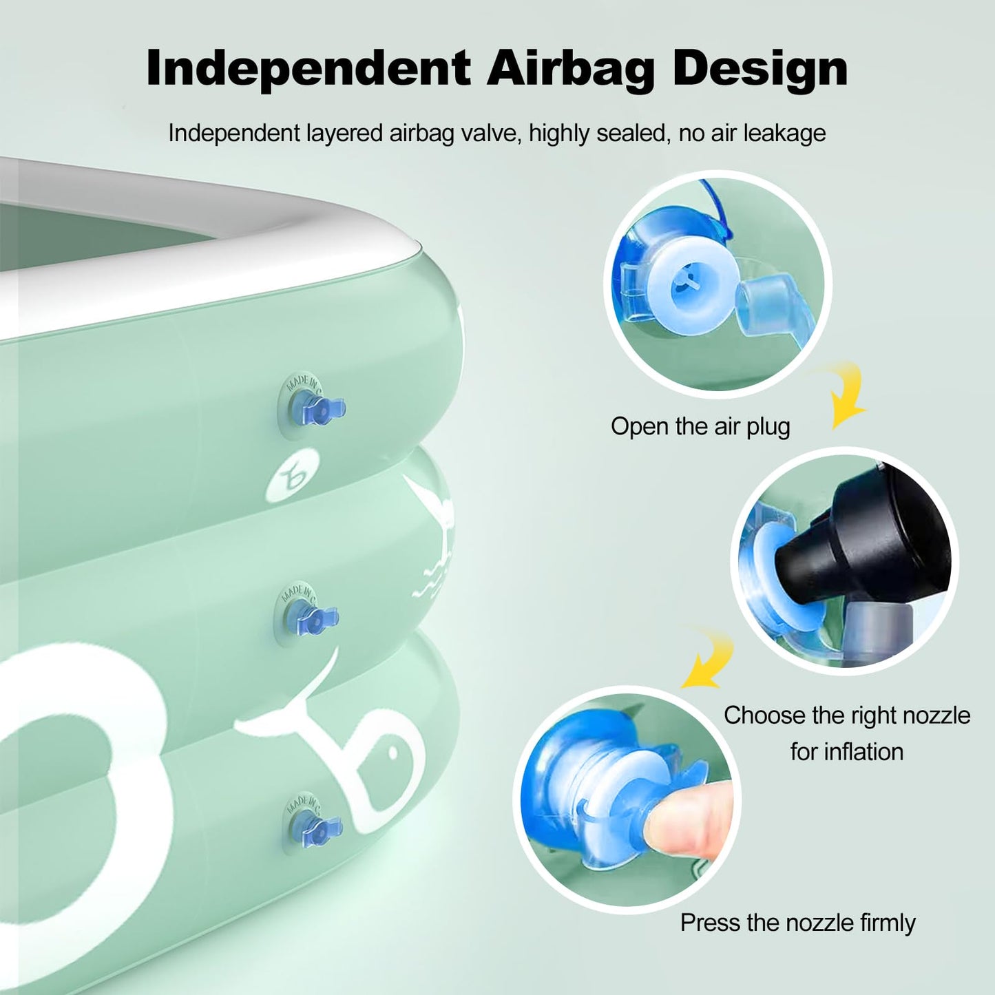 Ergocar Piscina Hinchable Exterior con Tobogán Integrado, Rectangular, Verde, para Niños y Adultos