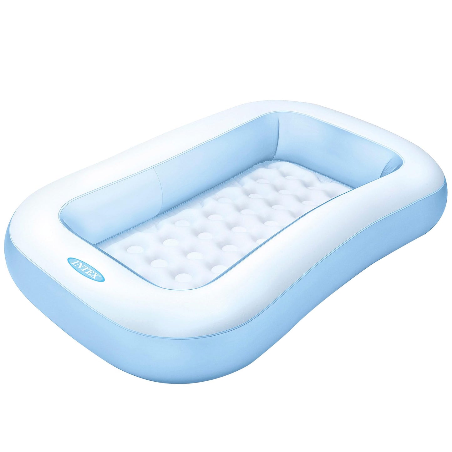 Intex Piscina Hinchable Infantil Rectangular - 166x100x25cm, 90L, Suelo Hinchable, Azul, para Niños +2 Años (57403)