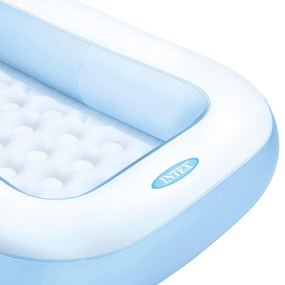 Intex Piscina Hinchable Infantil Rectangular - 166x100x25cm, 90L, Suelo Hinchable, Azul, para Niños +2 Años (57403)