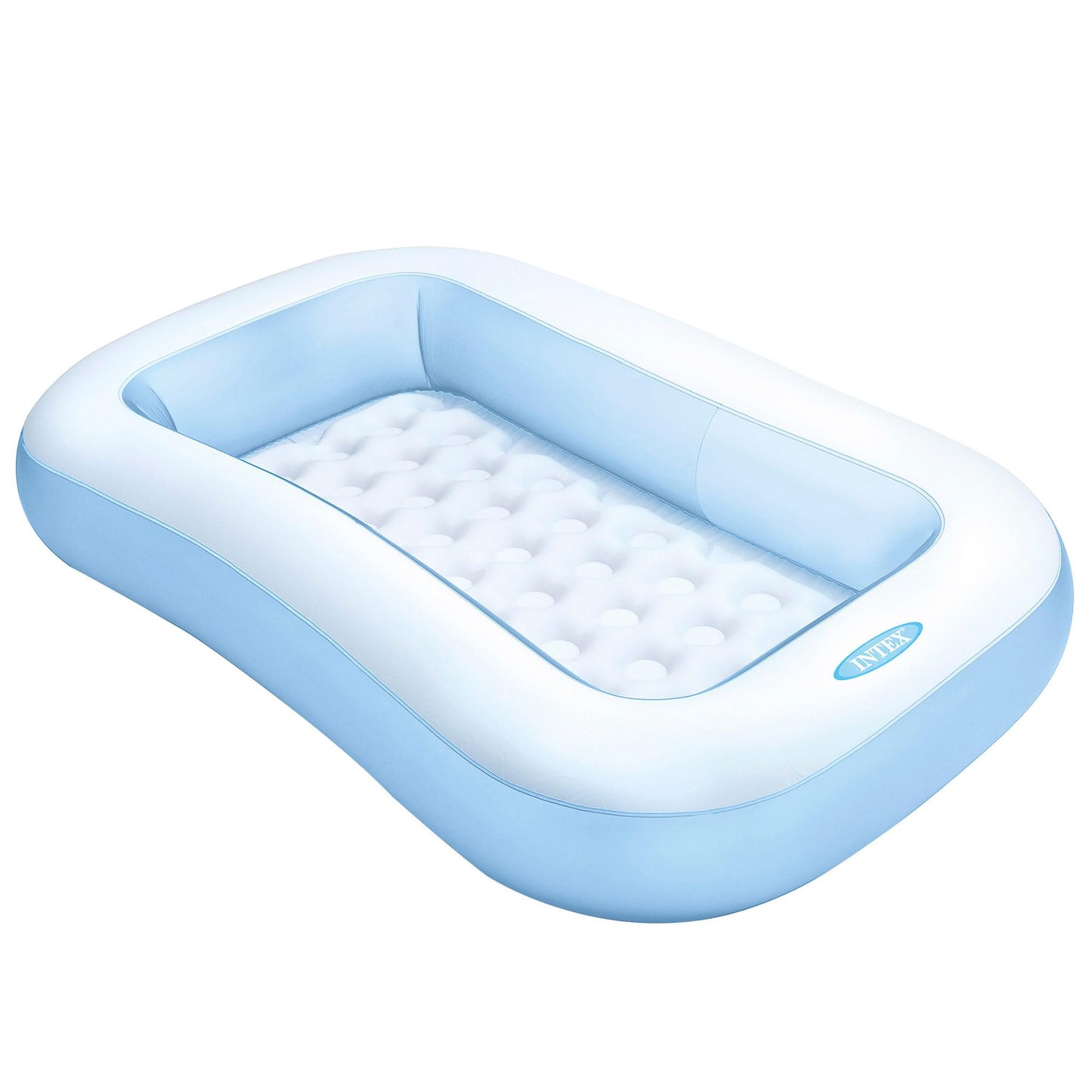 Intex Piscina Hinchable Infantil Rectangular - 166x100x25cm, 90L, Suelo Hinchable, Azul, para Niños +2 Años (57403)
