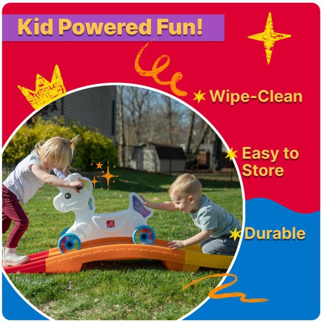 Step2 Montaña Rusa Unicornio para Niños - Tobogán con Vehículo para Interior/Exterior - Juguete Infantil con Coches de Unicornio