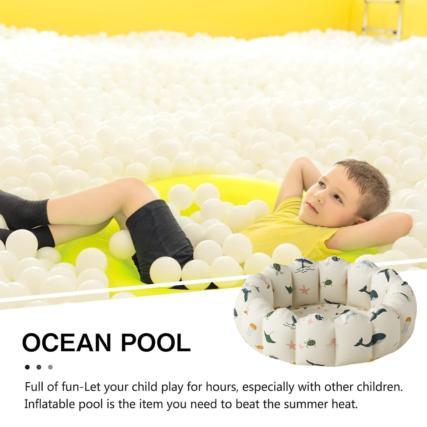 Piscina Hinchable Redonda para Bebés y Niños - 100x35cm, Uso Interior/Exterior, Juegos Acuáticos