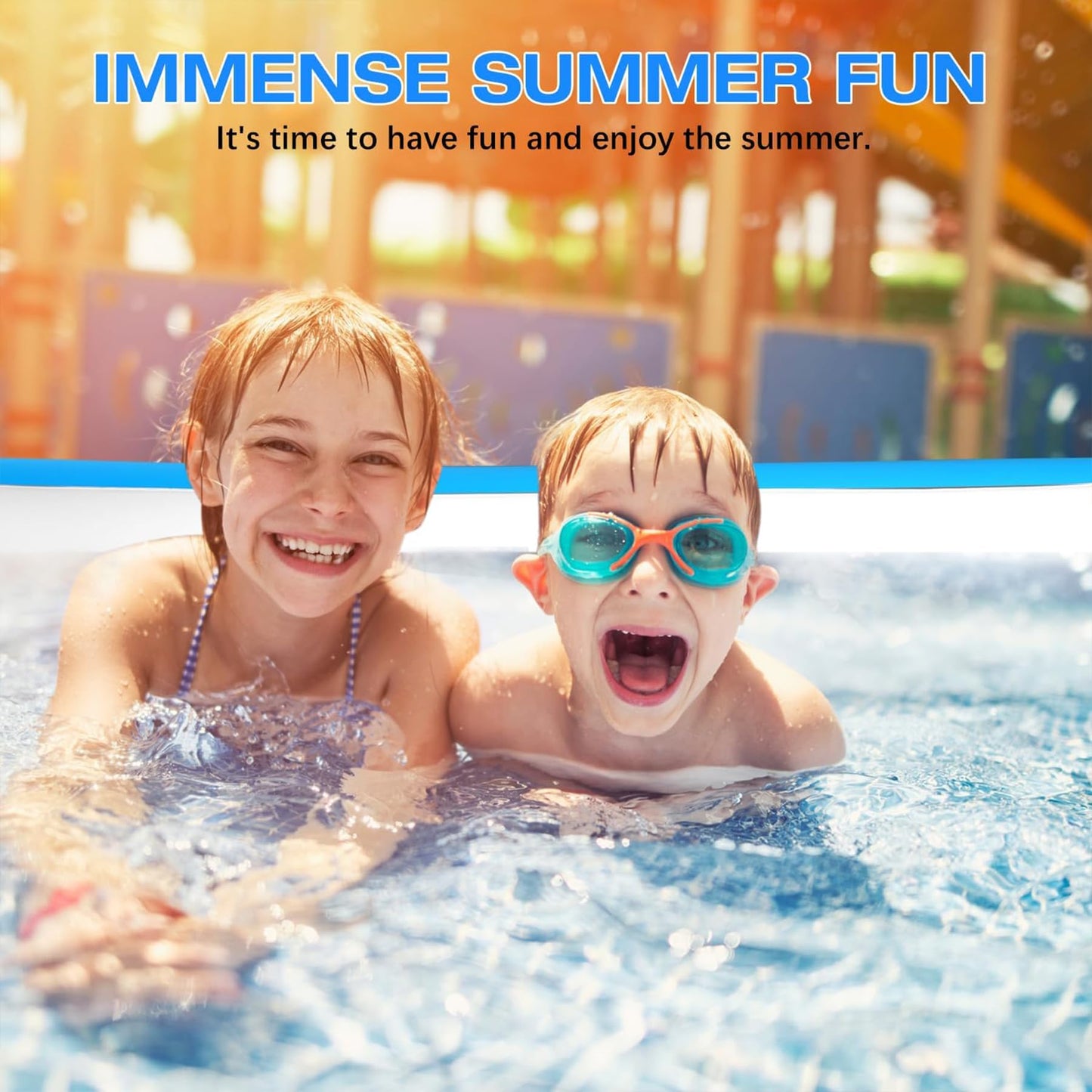 Piscina Hinchable para Niños Pequeños - 120cm Largo, 34cm Alto, Uso Exterior