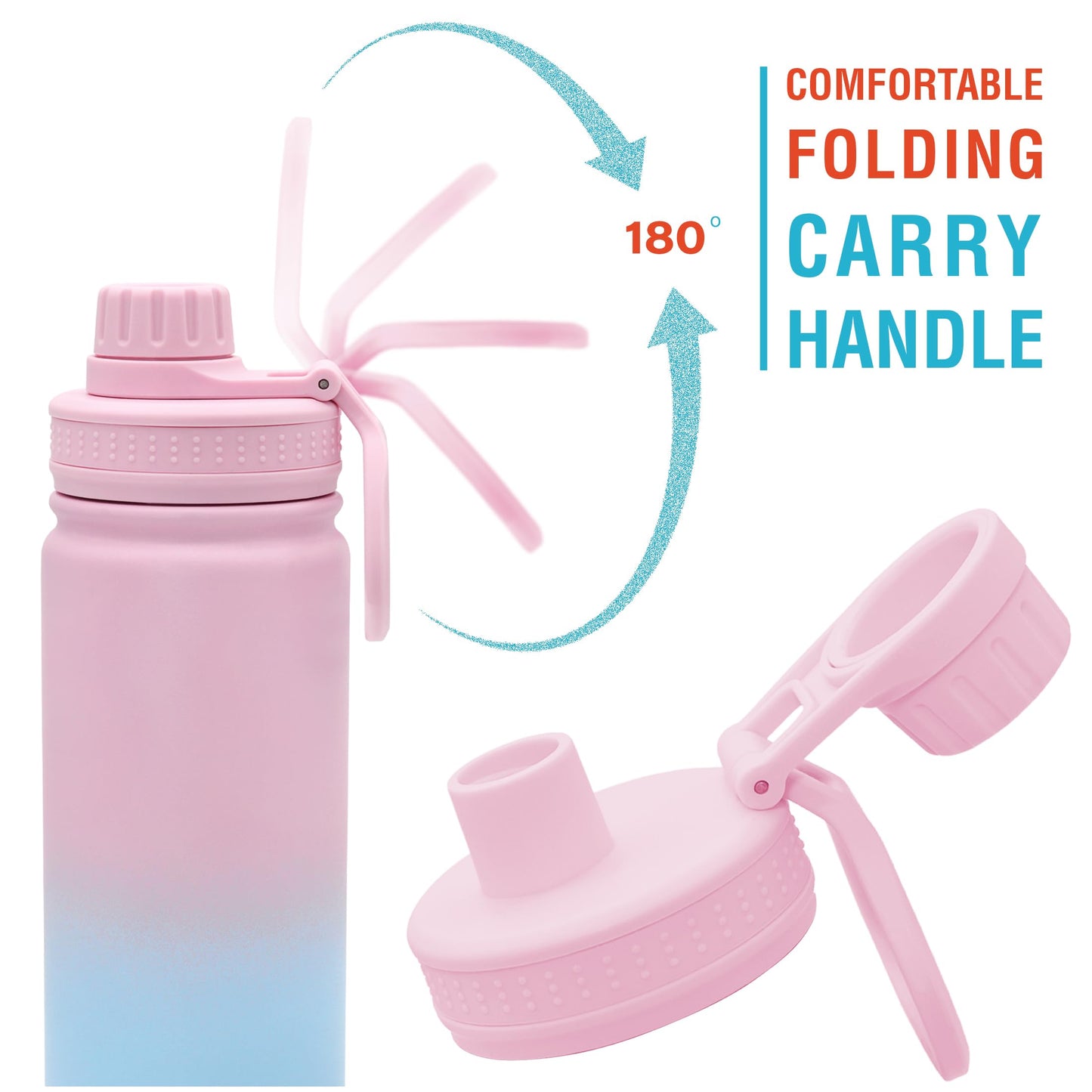 CHILLOUT LIFE Termo Infantil 500ml (17oz) - Acero Inoxidable, Tapa Antiderrames, Incluye Calcomanías Impermeables