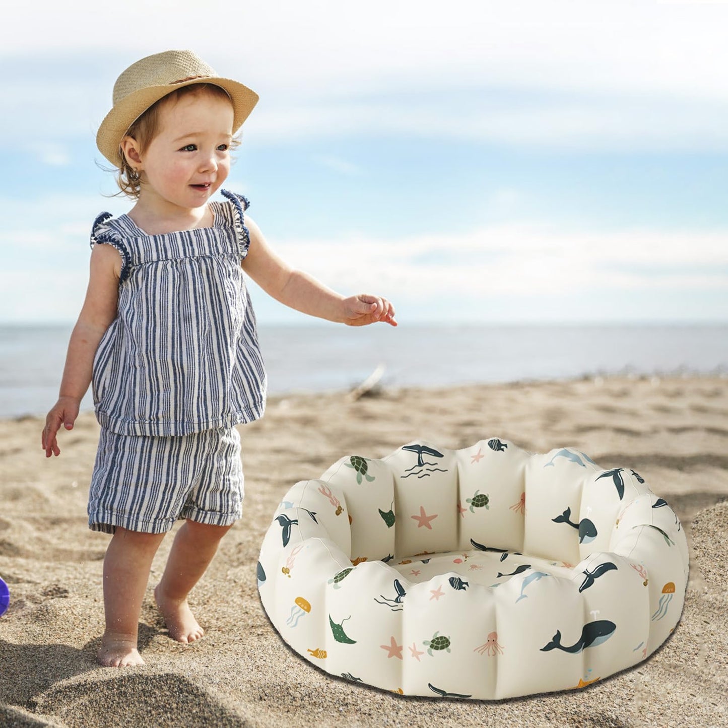 Piscina Hinchable Redonda para Bebés y Niños - 100x35cm, Uso Interior/Exterior, Juegos Acuáticos