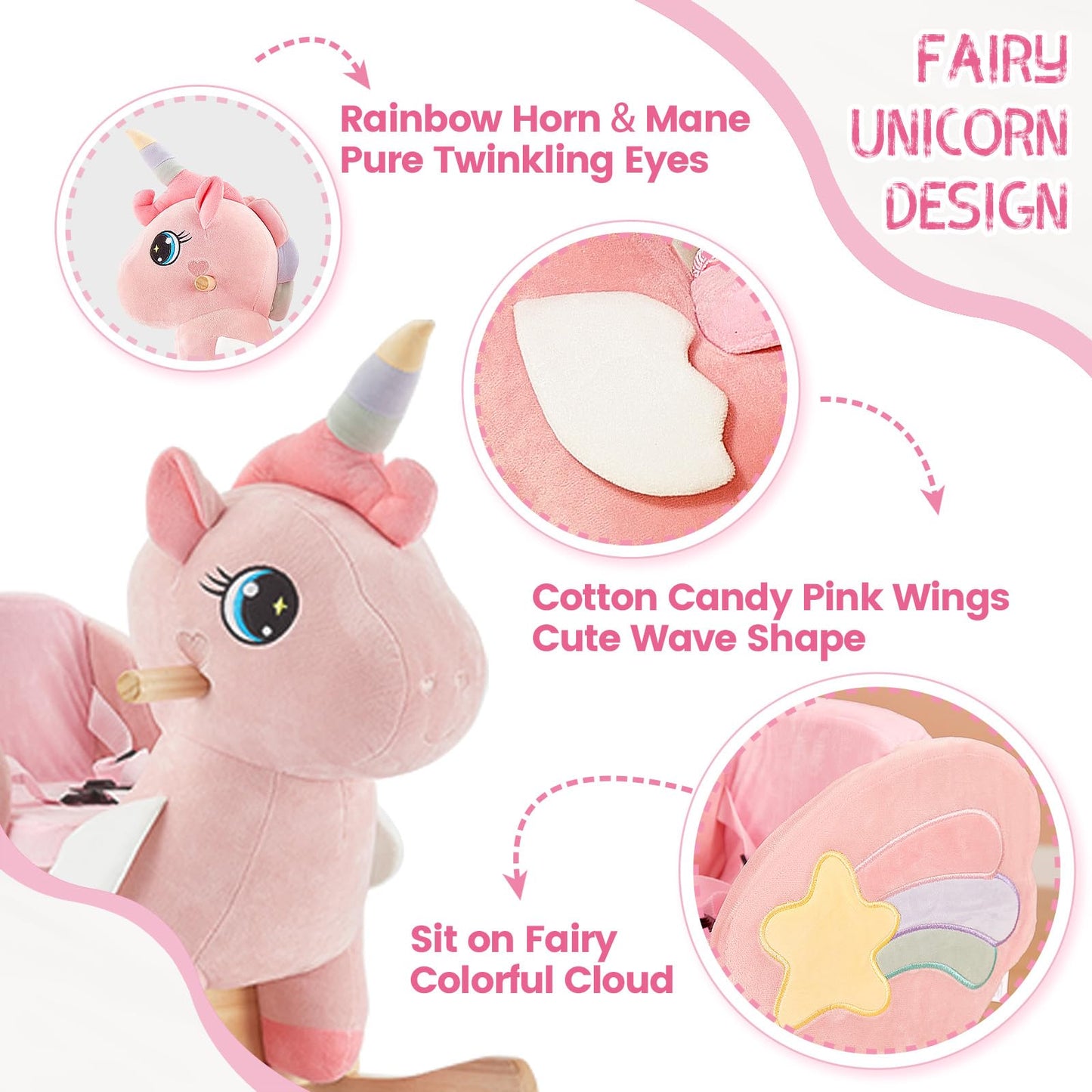 FUNLIO Caballo Mecedora Unicornio para Bebés