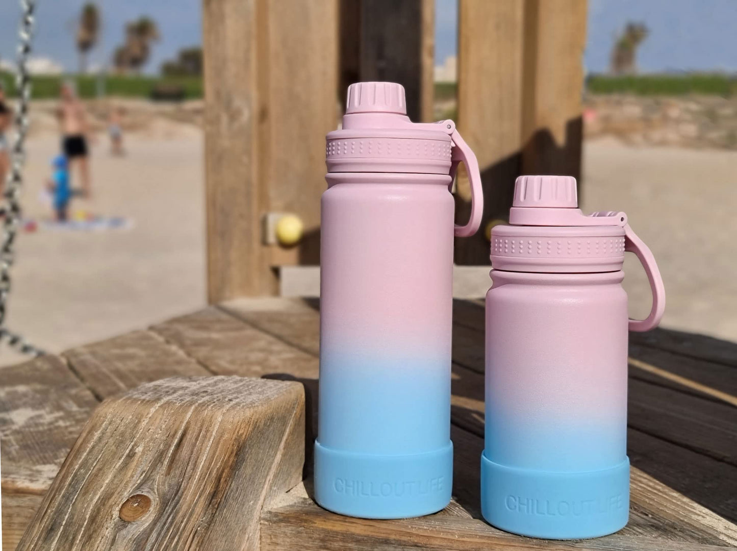 CHILLOUT LIFE Termo Infantil 500ml (17oz) - Acero Inoxidable, Tapa Antiderrames, Incluye Calcomanías Impermeables