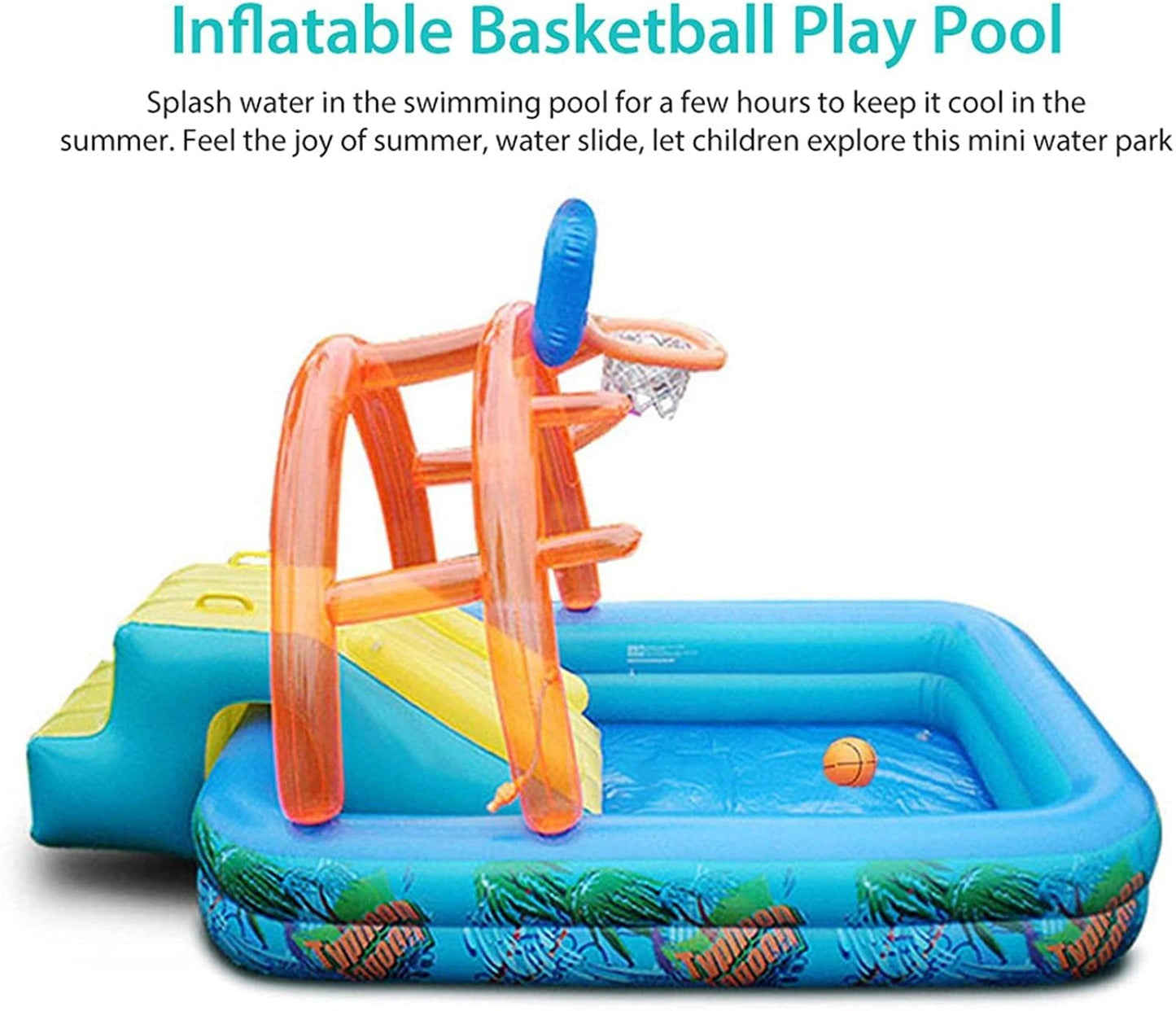 Castillo Hinchable Piscina Infantil - Centro de Juegos Acuáticos para Niños +3 Años y Mascotas