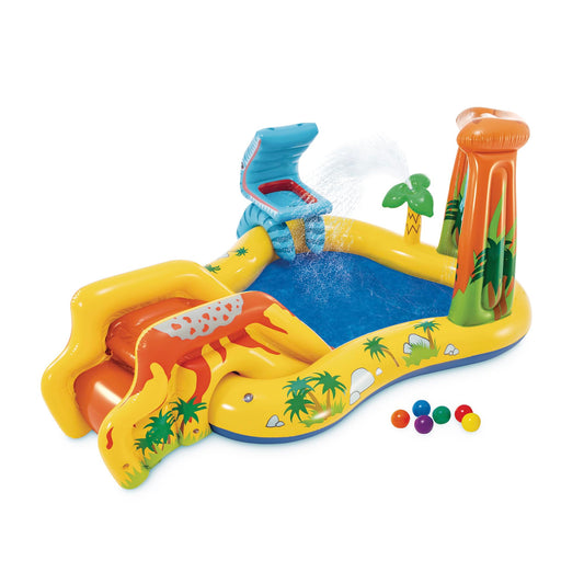 Centro Acuático Intex 57444 - Temática Dinosaurio, Tobogán + Piscina 272L
