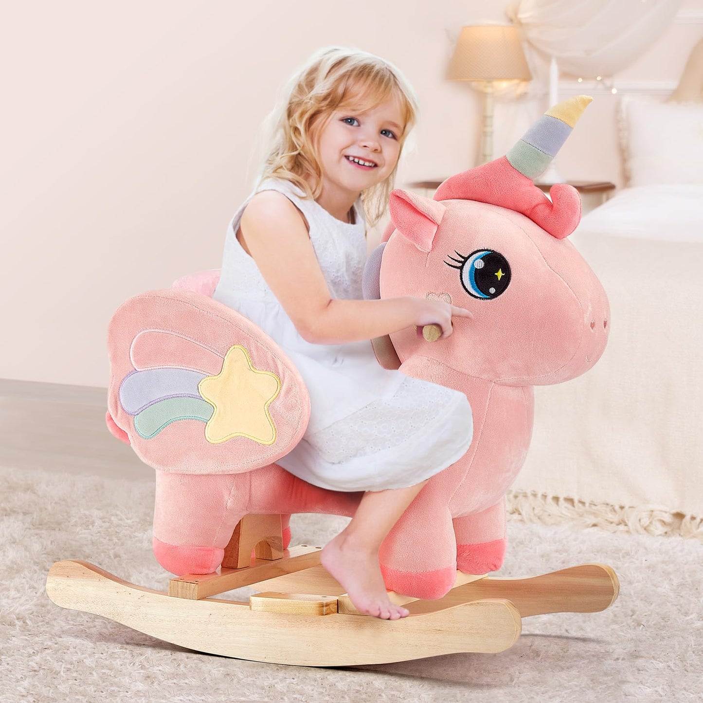 FUNLIO Caballo Mecedora Unicornio para Bebés