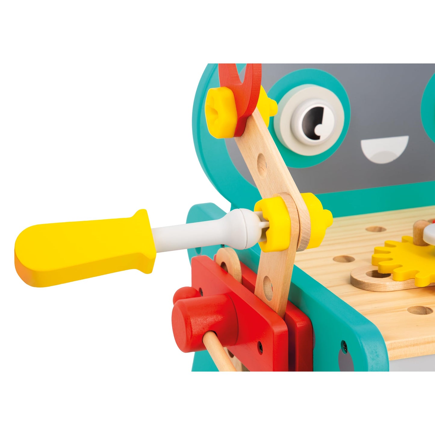 JANOD Carrito Robot Brico'Kids - Taller Móvil con 38 Accesorios y 3 Herramientas - Juguete de Imitación para Niños 18+ Meses (J06456)