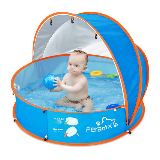 Kit Peradix Piscina+Tienda+Arenero 4en1 - UV50+, Portátil, para Exterior/Interior