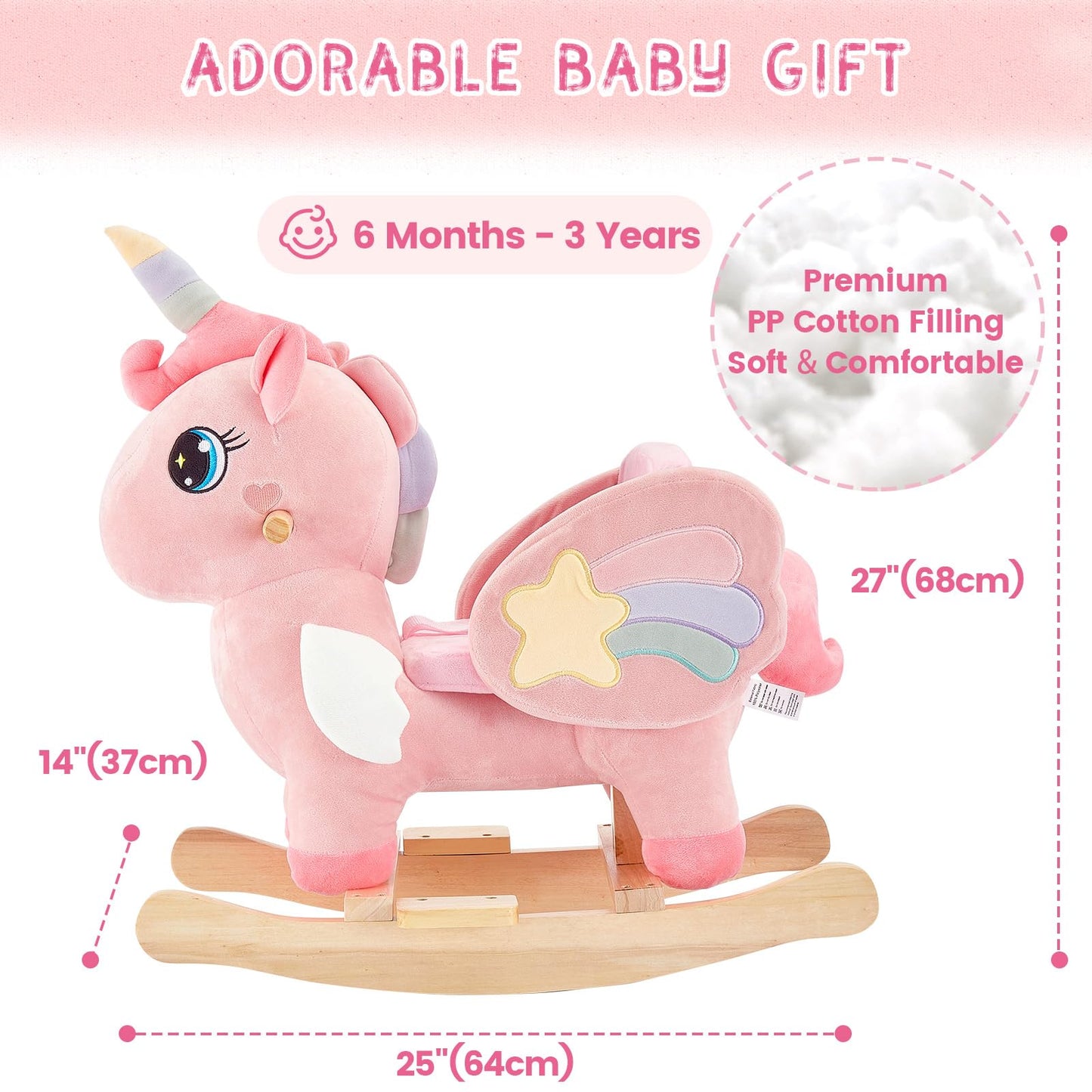 FUNLIO Caballo Mecedora Unicornio para Bebés
