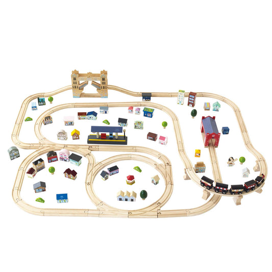 Le Toy Van London Wooden Train Set - 120 Piece Track & Accessories - Educational Toy for Boys/Girls Age 3+