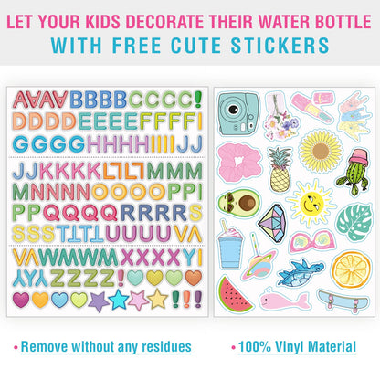 CHILLOUT LIFE Termo Infantil 500ml (17oz) - Acero Inoxidable, Tapa Antiderrames, Incluye Calcomanías Impermeables