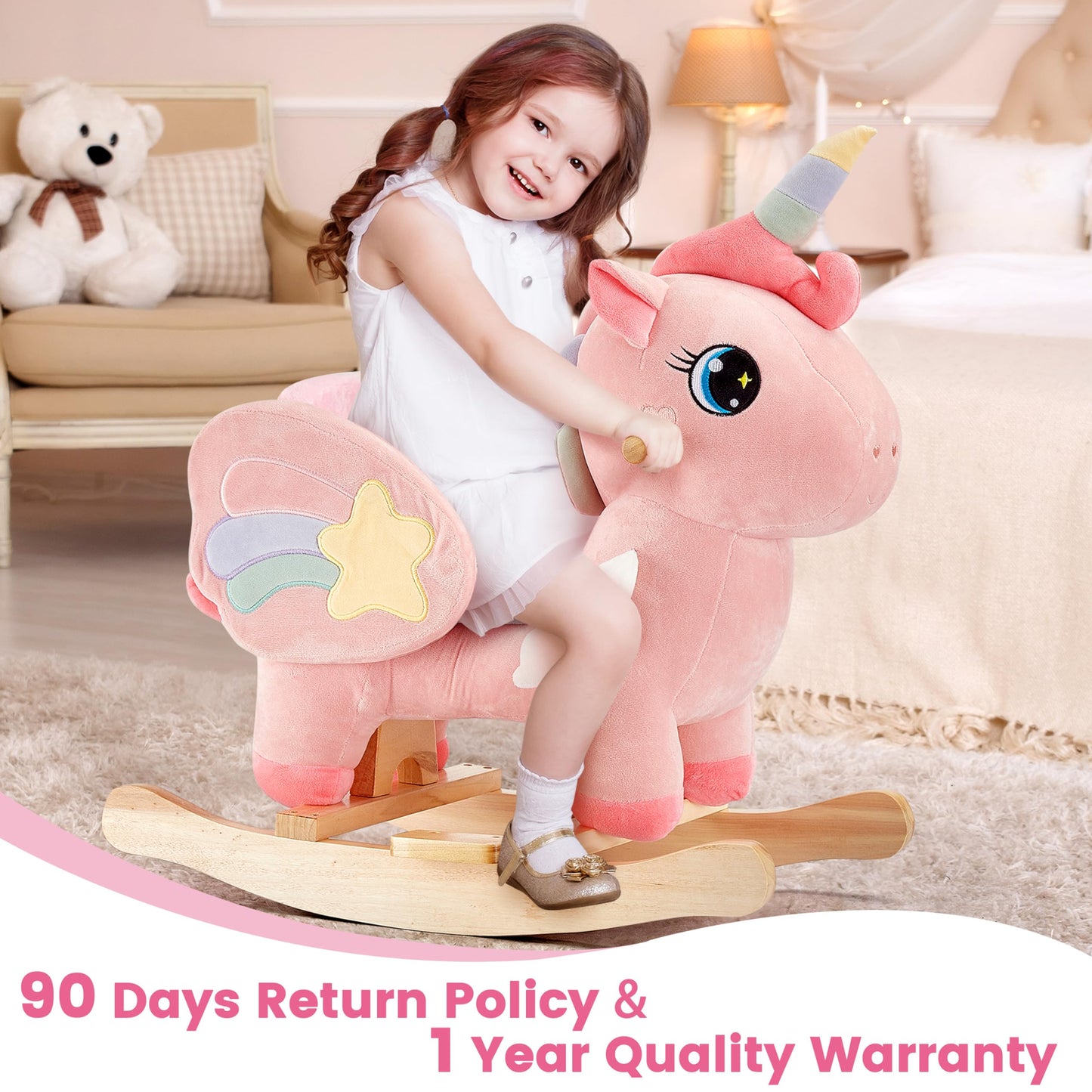 FUNLIO Caballo Mecedora Unicornio para Bebés