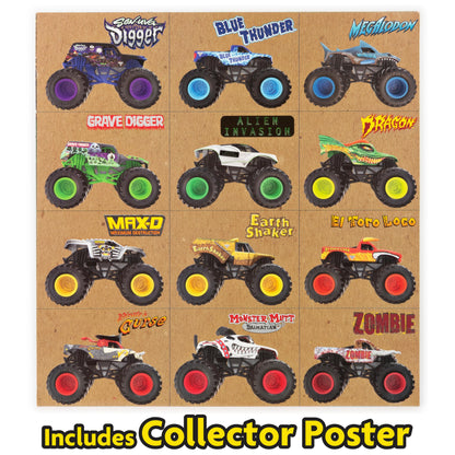 Monster Jam Lote de 12 Camiones 1:64 - Juguete Oficial para Niños 4+